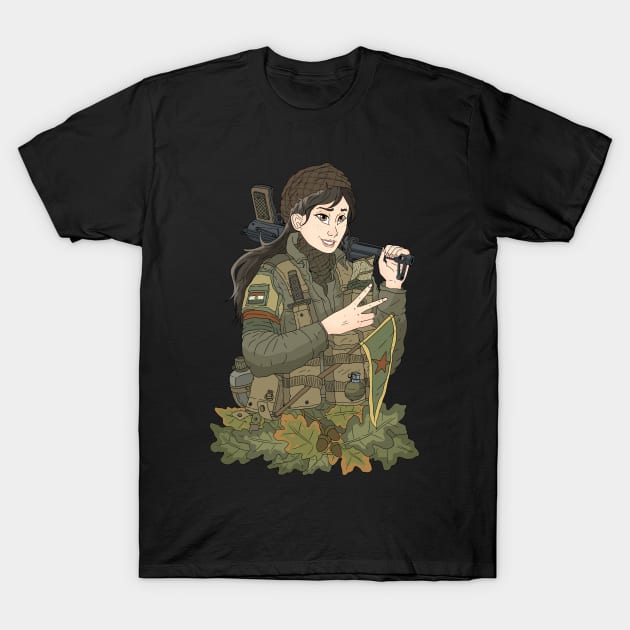 Kurdish fighter girl. T-Shirt by JJadx